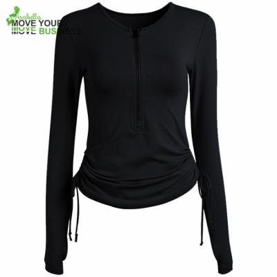 China Breathable Design Yoga Equipment Unique Yoga Tops Woman Long Sleeve Ladies Tops for sale