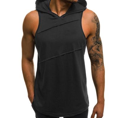 China 2019 New Design Breathable Sports Shirt For Men Fitness Men Compression Gym Tank Tops Hooded Shirt for sale