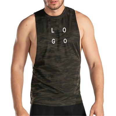 China QUICK DRY custom logo camouflage singlet workout singlet gym tank top men high quality for sale