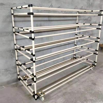 China Customized Workshop Warehouse Handling Storage Transport Cart Rack Carts 4 Wheels Material Handling Transfer Lean Tube Shelf Carts for sale