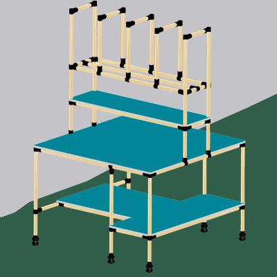 China Customized lean pipe assembly line ESD packaging table and workbench used for warehouse packing for sale