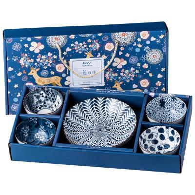 China Viable Chinese Tableware Porcelain Dish Dinnerware High Quality Gift Box for sale