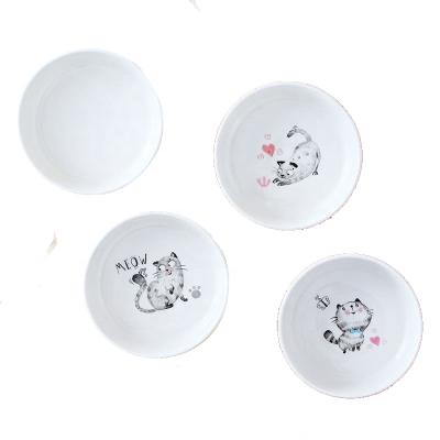 China Sustainable Cute Ceramic Pet Cat Food Bowl Container Dog Bowl for sale