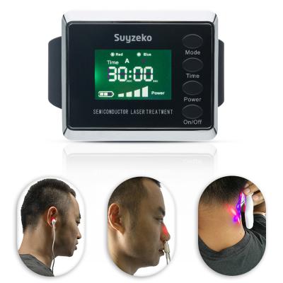 China 1600 mA Lithium Battery Laser Therapy Watch Diabetes Treatment Equipment Low Level Blood Irradiation Machine for sale