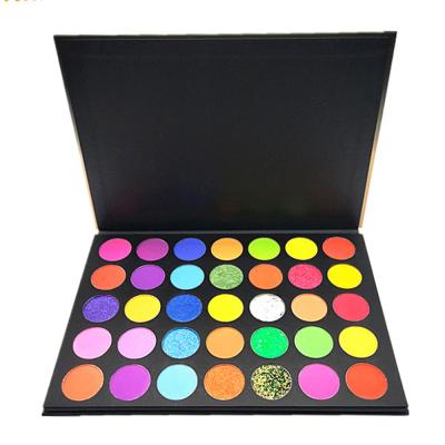 China Waterproof 35 Colors Shimmer Glitter Pigmented Eyeshadow Private Label Eyeshadow Palette for sale