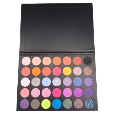 China Waterproof 35 Colors Shimmer Glitter Pigmented Eyeshadow Private Label Eyeshadow Palette for sale