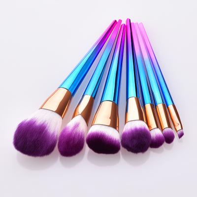 China New Style Skin-friendly Tool High Quality Cosmetic Gradient Color Rainbow Brushes Makeup Brush Set for sale