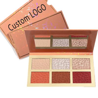 China Waterproof Private Label 6 Color Mini Eyeshadow Case Beauty Secret Cosmetic Pigment Palette for sale