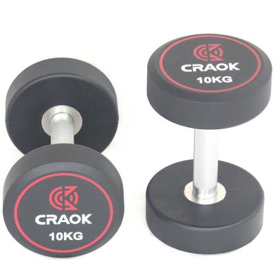 China Durable Gym Use Fitness Urethane Dumbbell PU Dumbbells for sale