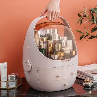 China Hot Sales YIKEYOU Folding Cosmetic Storage Case Removable Cosmetics Storage Box Transparent Organizer For Cosmetics for sale