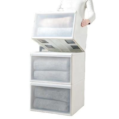 China Stocked 2022 Hot Sale Plastic Coat Sweater Cabinet Stackable Drawer Storage Boxes and Bins Storage Boxes for sale