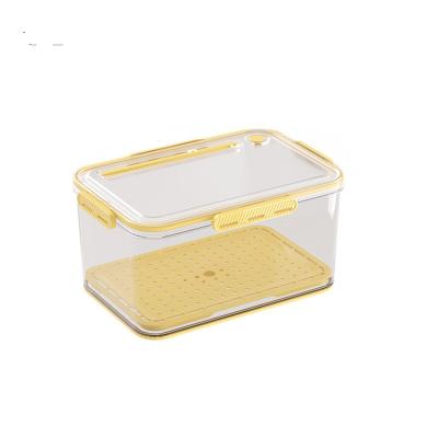 China Minimalist YIKEYOU Crisper Crisper Set Transparent Stackable Refrigerator Vegetable Organizer Food Storage Container Set for sale