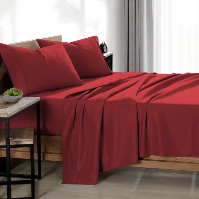 China Anti-Pull Ready To Ship Microfiber Egyptian Cotton Ultra Soft Fitted Sheet Sheet Set Cheap Price Feels 4pcs for sale