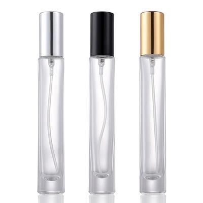 China Personal Care 10ML Empty Glass Perfume Bottle Gold Silver Black Refill Sprayer Around Clear Bottle for sale