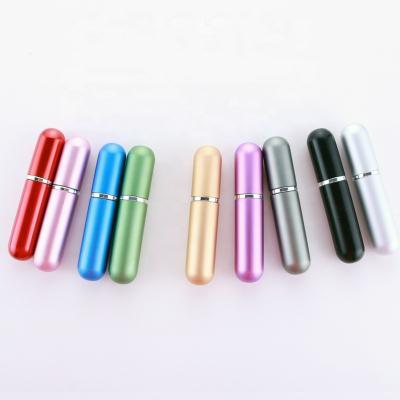 China Mini Personal Care 5ml Empty Glass Aluminum Perfume Atomizer Spray Bottle For Women Natural Travel Spray for sale