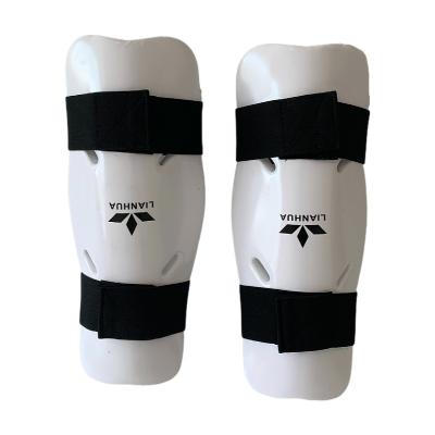 China Factory Own White Leg Protection Taekwondo Karate Leg Guard Shinguard Equipment Custom Logo for sale