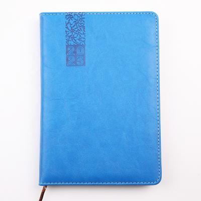 China Design A5 The New 2023 English Or Spanish Diary Daily Planner In Printed PU Leather 70 Gsm Pages Custom Printed Logo And Design for sale