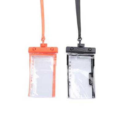 China Sandproof Waterproof Dustproof PVC Swimming Ziplock Waterproof Mobile Phone Bag Universal Mobile Phone Bag With Lanyard for sale