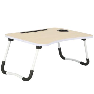 China Modern Outdoor Stainless Non-slip Bedding Portable Folding Dining Computer Survey Table With Cup Holder for sale