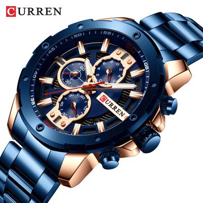 China New 8336 Unspecific Men's Six-pin Foreign Trade Waterproof Men's Steel Band Calendar Quartz Watch for sale