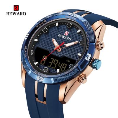 China Factory Direct REWARD RD63095M LED Chronograph Waterproof Silicone Watch Electronic Double Movement Men's Digital Sports Watch Fast Delivery for sale