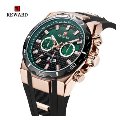 China Chronograph REWARD RD63093M silicone three-needle large watch small waterproof soft decorative dial sports men's watch for sale