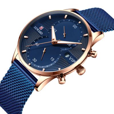 China Custom Black Day/Date Watch Make Your Own Design Logo Case OEM Men 82001 Watches Logo Watch Men Personalized Ultra-Thin Blue Custom for sale