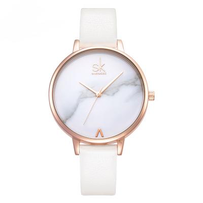 China SK0039 Shengke Top Brand Fashion Non-Specific Ladies Watches Leather Quartz Feminine Women Slim Strap Watch Reloj Mujer Casual Marble for sale