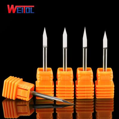 China WeiTol 3.175 CNC Engraving Machine Flat Bottom Bit CNC Engraving Bits CNC Engraving Tools For MDF for sale