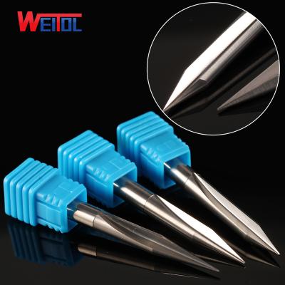 China Wood WeiTol China Solid Carbide Double Flute Milling Cutter Straight Engraving Bit for sale