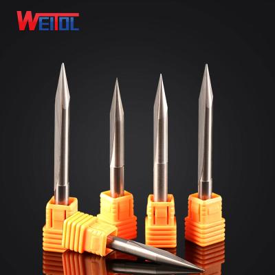 China 6mm CNC Aluminum Straight Double Groove Engraving Bit For MDF for sale