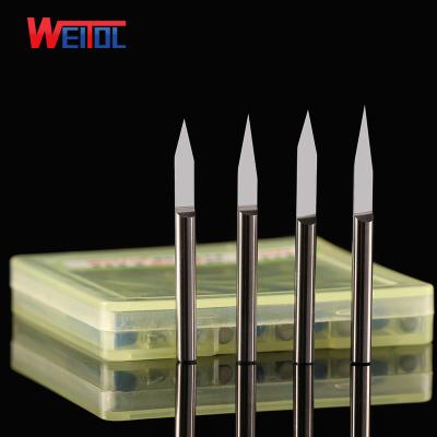 China Weitol Carbide Flat Bottom Bit 4*20 Degree 0.1 Degree 0.1 Solid Wood CNC Engraving Tools for sale