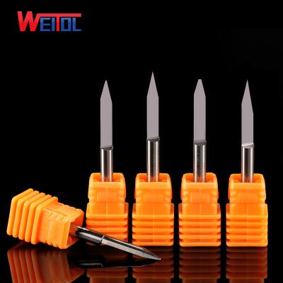 China CNC Engraving Machine 30 Degree 4mm Milling Cutter Flat Bottom Carbide Flat Bottom V Bit Carbide Carving Cutter for sale