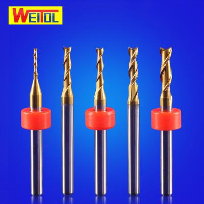 China 3.175 Mm PCB Coating Aluminum Titanium Drill Bit With Setting Ring Corn Router Bit for sale