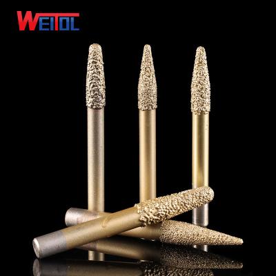 China Stone Weitol Stone Beveling Diamond Engraving Bit For Taper Stone Engraving Vacuum Welded Stone Router Bit For Marble for sale