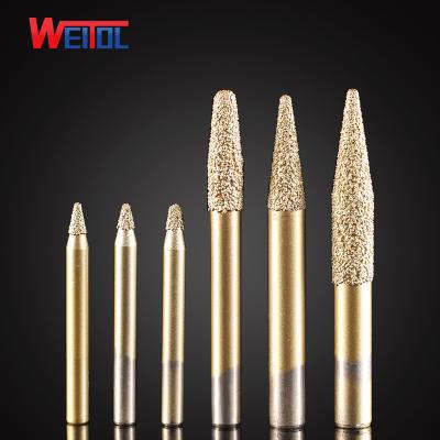 China Stone WeiTol Vacuum Brazed Carving Stones Diamond Engraving Bit Stone Cutting Tools for sale