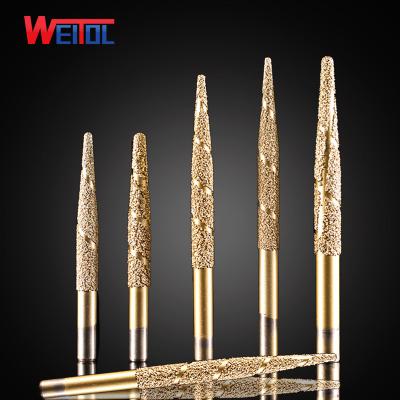 China Stone Vacuum Welded Diamond Engraving Bits /sculpting Engraving Diamond Tools For Stone for sale