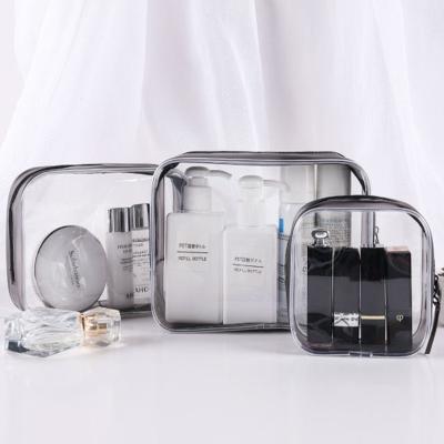 China Custom Logo Printing Clear Pvc Transparent Travel Cosmetic Bag Wholesale Recyclable for sale