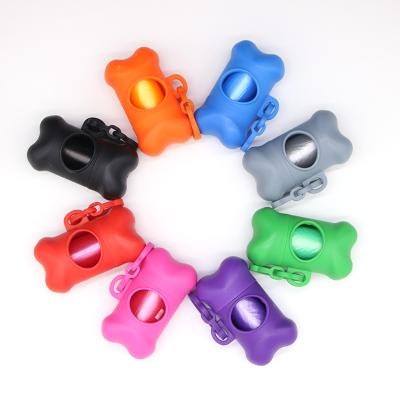 China Viable Bone Shaped Dog Pet Poop Waste Bags Pet Waste Waste Bags Carrier Rack Pet Poop Bags for sale