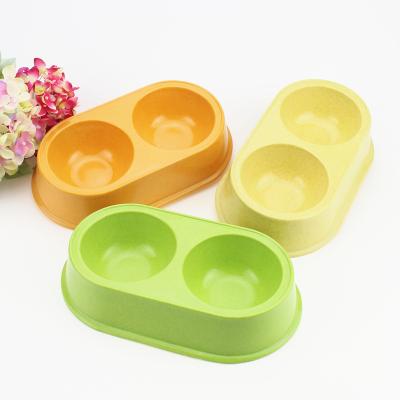 China Sustainable Fiber Cat Bowl Pet Food &Water Stand Container Pet Dish Feeding Baboo Dog Bowl for sale