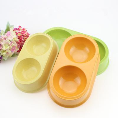 China Sustainable Fiber Cat Bowl Pet Food &Water Stand Container Pet Dish Feeding Baboo Dog Bowl for sale