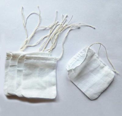 China Recyclable Unbleached Reusable Loose Tea Cotton Tea Bags for sale