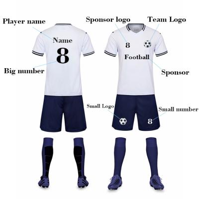 China Wholesale Customized Breathable Soccer Uniform Polyester Soccer Sets Kit for sale