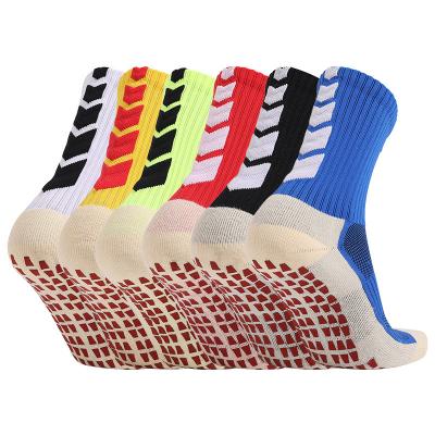 China ODM Antibacterial Thick Sport Socks Anti Slip Soccer Football Grip Socks For Adults Kids for sale