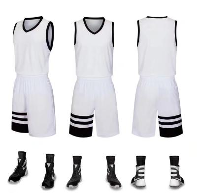 China Custom Antibacterial Team Affordable Armless White Basketball Polyester Uniform Design for sale