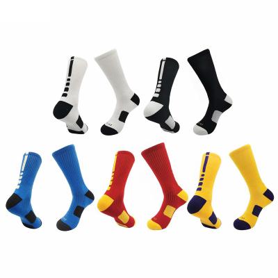 China Wholesale Antibacterial Mens Running Sport Socks Polyester Spandex Unisex Basketball Socks for sale