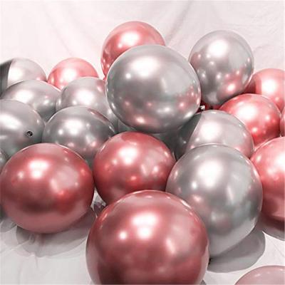 China Promotional Toy Chrome Metal Color Party Decoration Latex Round Balloons Metallic Birthday Party Balloons for sale