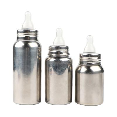 China BPA Free 2021 New Design Custom Design Professional Stainless Steel Metal Baby Milk Bottle for sale