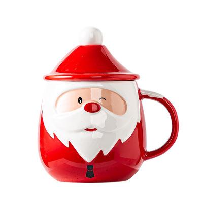 China 2021 Viable Large Mugs Santa Christmas Decoration Ceramic New Design 450ml Capacity Christmas Ceramic Mug for sale