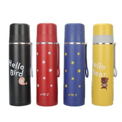 China Qinge Flange Cup 304 Stainless Steel Thermos Cardboard Sustainable Water Bottle Customized Water Bottle Clear for sale